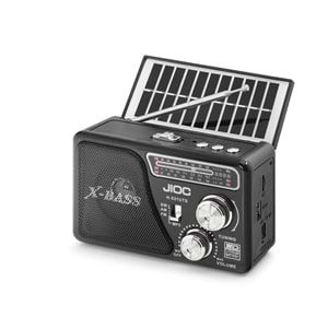 JIOC H531UTS Nostaljik FM AM SW Radyo USB TF Solar Şarjlı LED El Fenerli 3W Taşınabilir Kamp Radyosu