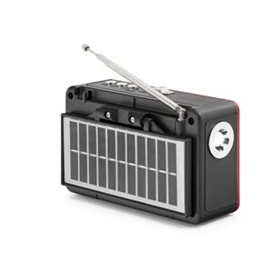 JIOC H531UTS Nostaljik FM AM SW Radyo USB TF Solar Şarjlı LED El Fenerli 3W Taşınabilir Kamp Radyosu