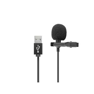HADRON HD569 Yaka Mikrofonu 1.5 m USB Siyah
