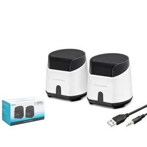 HADRON HD6024W Masaüstü Hoparlör 2.0 Kanal USB 3.5 mm Beyaz