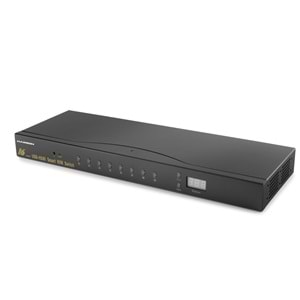 HADRON HDX1379 HDMI KVM Switch 2 USB Hub 2 Console Kumandalı 16 HDMI Port Siyah