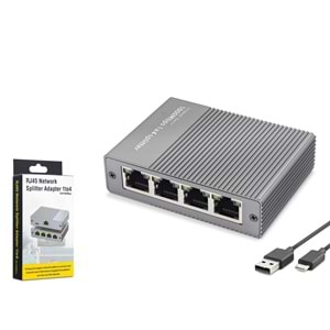 HADRON HDX1414 Gigabit Ethernet Switch 5 Port Type C Güç Girişli Gri