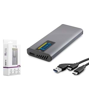 HADRON HDX1780 M.2 NVMe Harici SSD Kutusu USB Type-C 10 Gbps RGB Gri