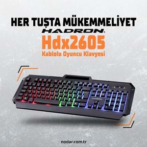 HADRON HDX2605 Gaming Klavye Mobil Stand Rainbow LED 105 Tuş Siyah