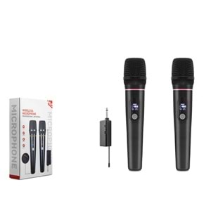 HADRON HDX2791 UHF Kablosuz 2 Mikrofonlu 6.35 mm Set Siyah