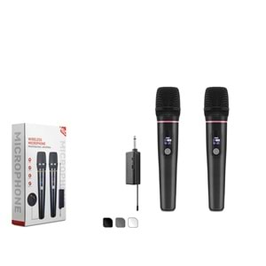 HADRON HDX2791 UHF Kablosuz 2 Mikrofonlu 6.35 mm Set Siyah