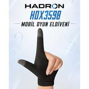 HADRON HDX3598 Yarım El Mobil Oyun Eldiveni PUBG CoD Free Fire Dokunmatik Siyah