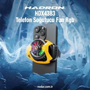 HADRON HDX4383 Klipsli Telefon Soğutucu Fan RGB Tripod Bağlantılı Sarı