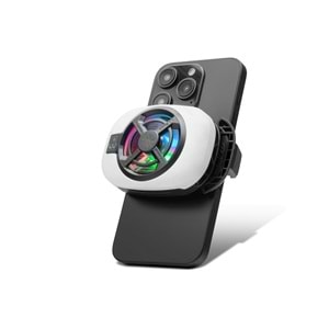 HADRON HDX4612 Manyetik Telefon Soğutucu Fan RGB Isı Göstergeli Beyaz