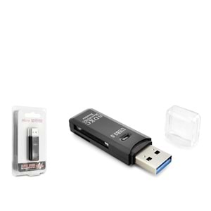 HADRON HDX7030 USB 3.0 Kart Okuyucu SD MicroSD 5 Gbps Siyah