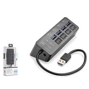iETOP HDX7056 USB 3.1 Gen1 Anahtarlı Hub 4 Port 5 Gbps Siyah