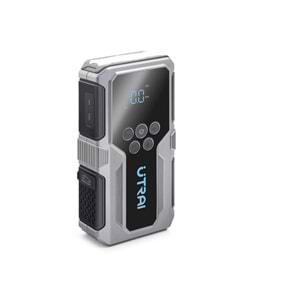 UTRAI JSTAR JS-9 15000mAh 1500A Araç Akü Takviye Cihazı Hava Kompresörlü Powerbank - Gri