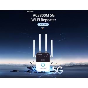 PIXLINK AC35Q WiFi Repeater Router Access Point AC3800 Dual Band 5 GHz Siyah Beyaz