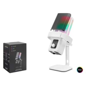 HADRON M6W Gaming RGB Masaüstü Mikrofon Type-C 192kHz 24Bit Beyaz
