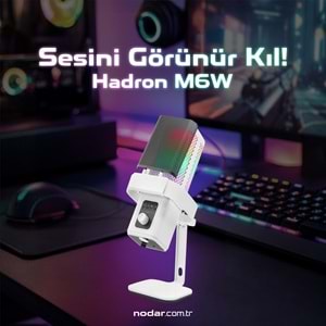 HADRON M6W Gaming RGB Masaüstü Mikrofon Type-C 192kHz 24Bit Beyaz