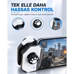 HADRON MB02 Mobil Oyun Joysticki Makro Kombo Bluetooth 5.0 150 mAh Beyaz Siyah