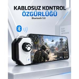 HADRON MB02 Mobil Oyun Joysticki Makro Kombo Bluetooth 5.0 150 mAh Beyaz Siyah