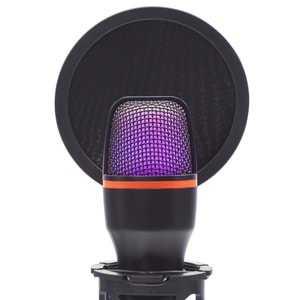 HADRON ME4RGB Gaming RGB Tripod Mikrofon Pop Filtreli Type-C 48kHz 16Bit Siyah
