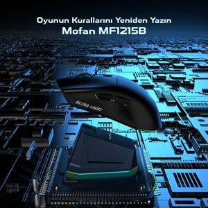 MOFAN MF1215B Dual Mode RGB Gaming Mouse Manyetik Şarj Standlı 2.4 GHz Bluetooth Siyah