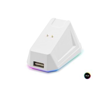 MOFAN MF1215W Dual Mode RGB Gaming Mouse Manyetik Şarj Standlı 2.4 GHz Bluetooth Beyaz