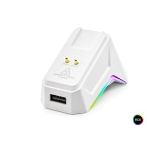 MOFAN MF1216W Tri Mode RGB Gaming Mouse Manyetik Şarj Standlı OLED Ekranlı 12000 DPI Beyaz