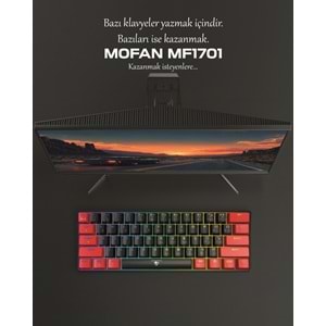 MOFAN MF1701BR Mekanik Gaming Mini Klavye Blue Switch RGB 61 Tuş Siyah Kırmızı