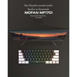 MOFAN MF1701BW Mekanik Gaming Mini Klavye Blue Switch RGB 61 Tuş Siyah Beyaz