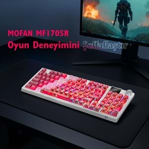 MOFAN MF1705R Kablosuz Mekanik Gaming Klavye Blue Switch RGB 95 Tuş Kırmızı Beyaz