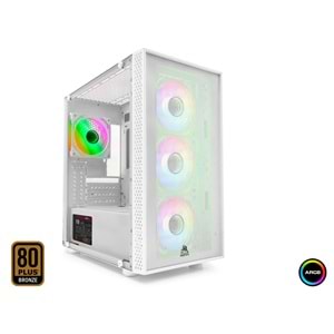 MOFAN MF2900W PC Gaming Kasa BETA 3 Seri 80 Plus 850W Power Supply 4x ARGB Fan Beyaz