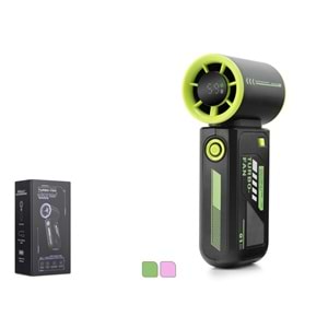 HADRON N115 Şarjlı Turbo Mini El Fanı 3600 mAh Dijital Göstergeli 5 Kademeli