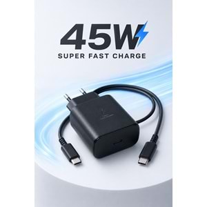NODAR ND1007 Type-C PD Hızlı Şarj Seti 45W Type-C Adaptörlü 1 m PVC Kablolu Siyah