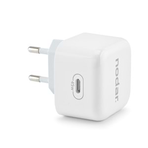 NODAR ND1014 Type-C Hızlı Şarj Seti 45W Type-C Adaptörlü 1 m Örgülü Kablolu Beyaz