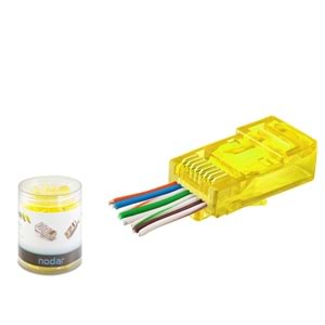 NODAR ND2400 CAT6 EZ RJ45 Konnektör 100 Adetli Kutu Sarı