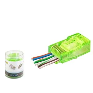 NODAR ND2401 CAT6 EZ RJ45 Konnektör 100 Adetli Kutu Yeşil