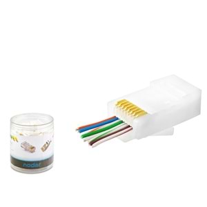 NODAR ND2406 CAT6 EZ RJ45 Konnektör 100 Adetli Kutu Beyaz