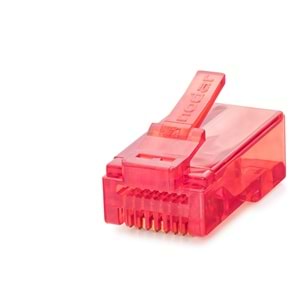 NODAR ND2411 CAT6 EZ RJ45 Konnektör 100 Adetli Paket Kırmızı