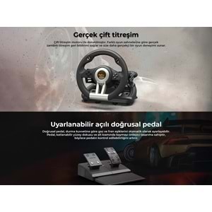 NODAR ND701 PXN V3 PRO Oyuncu Direksiyon Seti 270° PS4 PS3 PC Xbox Switch Uyumlu Turuncu