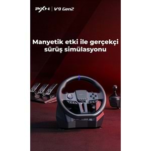 NODAR ND702 PXN V9 GEN2 Oyuncu Direksiyon Seti 900° 3 Pedallı PS4 PS3 PC Xbox Switch Uyumlu Siyah