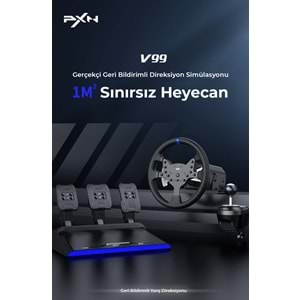 NODAR ND704 PXN V99 Oyuncu Direksiyon Seti 3.2Nm Force Feedback 3 Pedallı PS4 PC Xbox Uyumlu Siyah