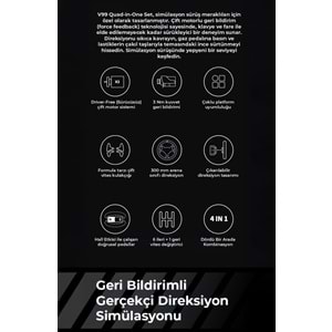 NODAR ND704 PXN V99 Oyuncu Direksiyon Seti 3.2Nm Force Feedback 3 Pedallı PS4 PC Xbox Uyumlu Siyah