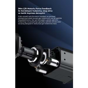 NODAR ND704 PXN V99 Oyuncu Direksiyon Seti 3.2Nm Force Feedback 3 Pedallı PS4 PC Xbox Uyumlu Siyah