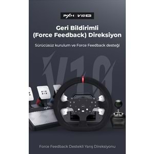 NODAR ND705 PXN V10 Oyuncu Direksiyon Seti 3.2Nm Force Feedback 3 Pedallı PS4 PC Xbox Uyumlu Siyah