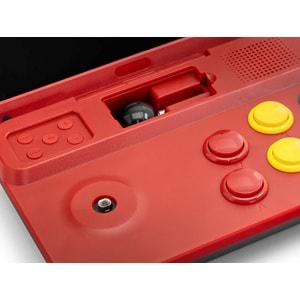 NODAR ND753 Retro Mini Arcade El Oyun Konsolu 10 İnç Katlanabilir Ekranlı Kırmızı