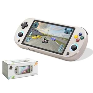 NODAR ND757 Retro El Oyun Konsolu 5 İnç Ekranlı Çift Çekirdekli 128 GB RGB Aydınlatmalı Beyaz