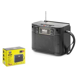 NSS NS522S Bluetooth FM Radyo TWS USB TF AUX Solar Şarjlı 12W Taşınabilir Kamp Hoparlör Siyah