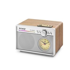 NNS NS882BT Bluetooth Nostaljik FM Radyo USB TF AUX RGB Analog Saatli Hoparlör