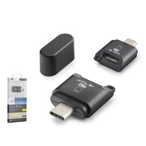 iETOP TC302 Type-C 3.2 Gen1 Kart Okuyucu MicroSD 5 Gbps Siyah