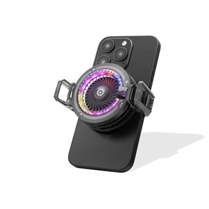 HADRON TH25PRO Telefon Soğutucu Fan RGB Isı Göstergeli Siyah