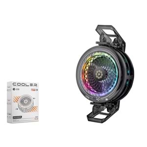 HADRON TH29 Klipsli Telefon Soğutucu Fan RGB Isı Göstergeli Siyah