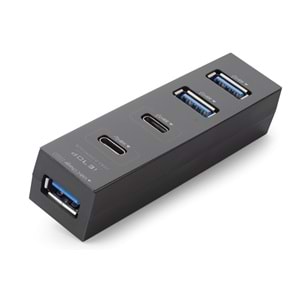 iETOP TU0529 Type-C 3.2 Gen1 Hub 4 Port 5 Gbps 80 cm Siyah